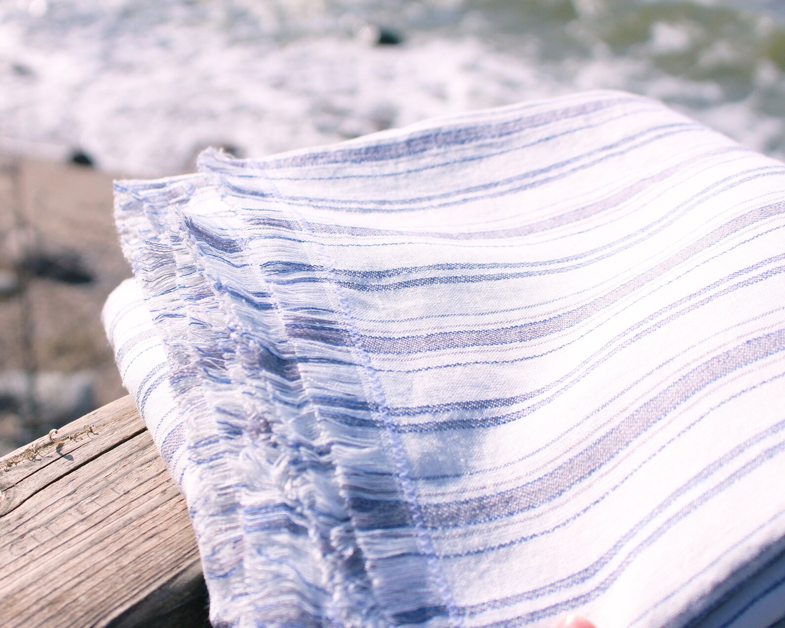 Softened Linen Beach Throw LAGOON Linen Throw Blanket Etsy