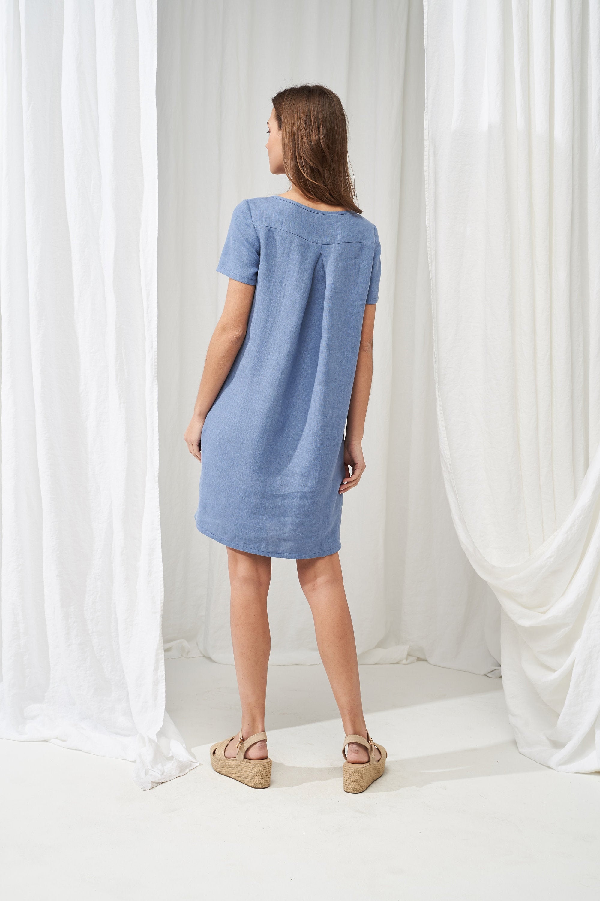 Linen Dress With Fold Detail CORINNA 