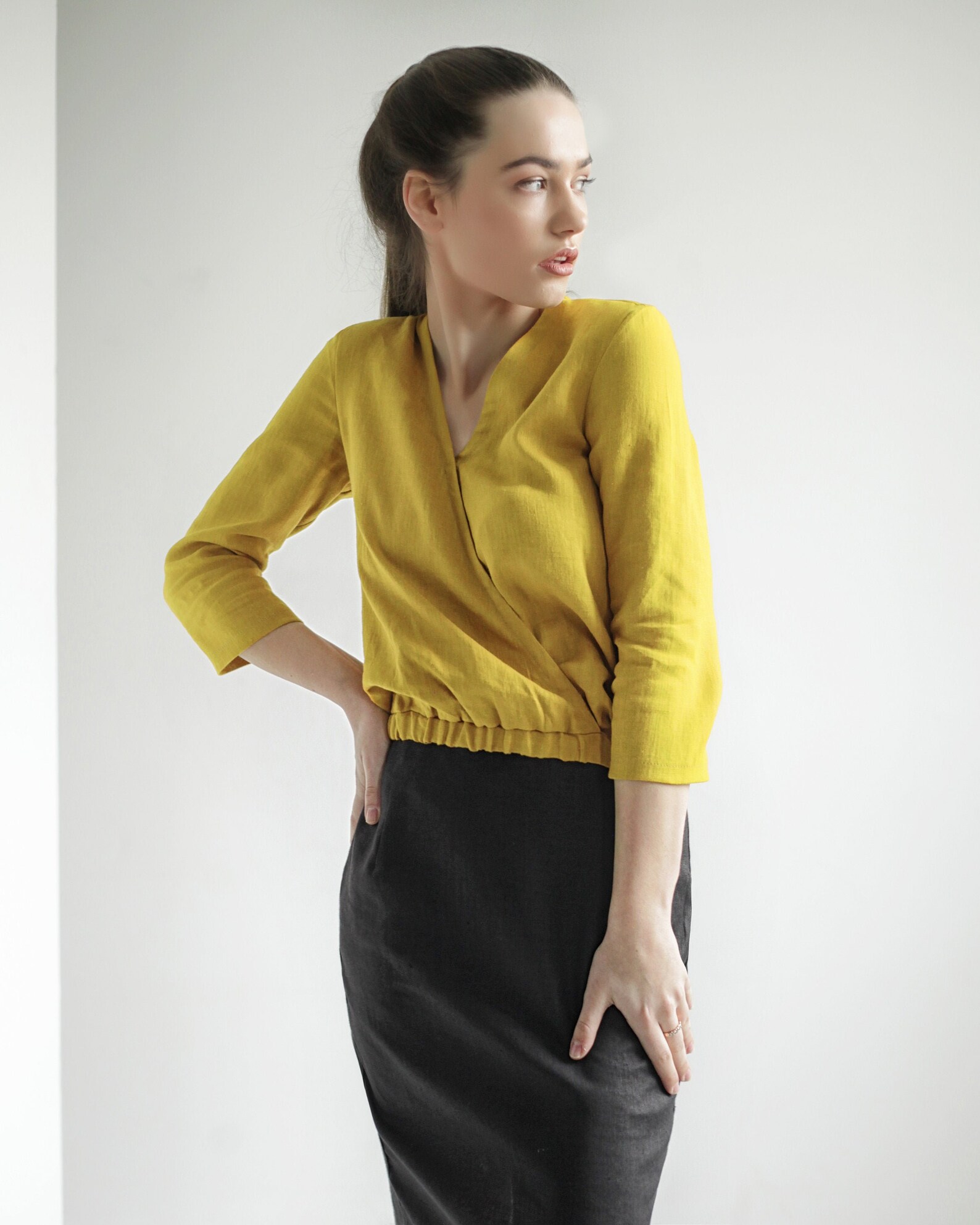 Linen Shirt ACACIA Linen Wrap Shirt Linen Shirt Women Etsy