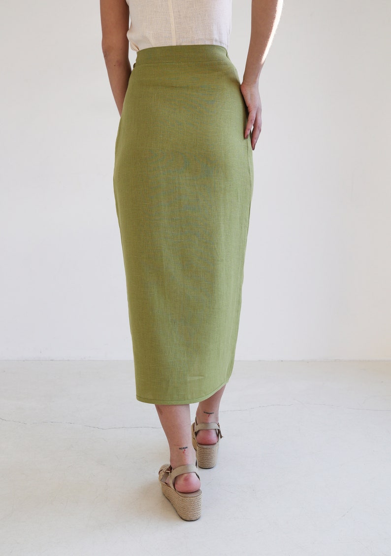 Linen skirt FIONA, Long linen wrap skirt, Maxi linen skirt, Maxi wrap skirt, Linen wrap skirt, Linen maxi skirt, Natural linen skirt image 6