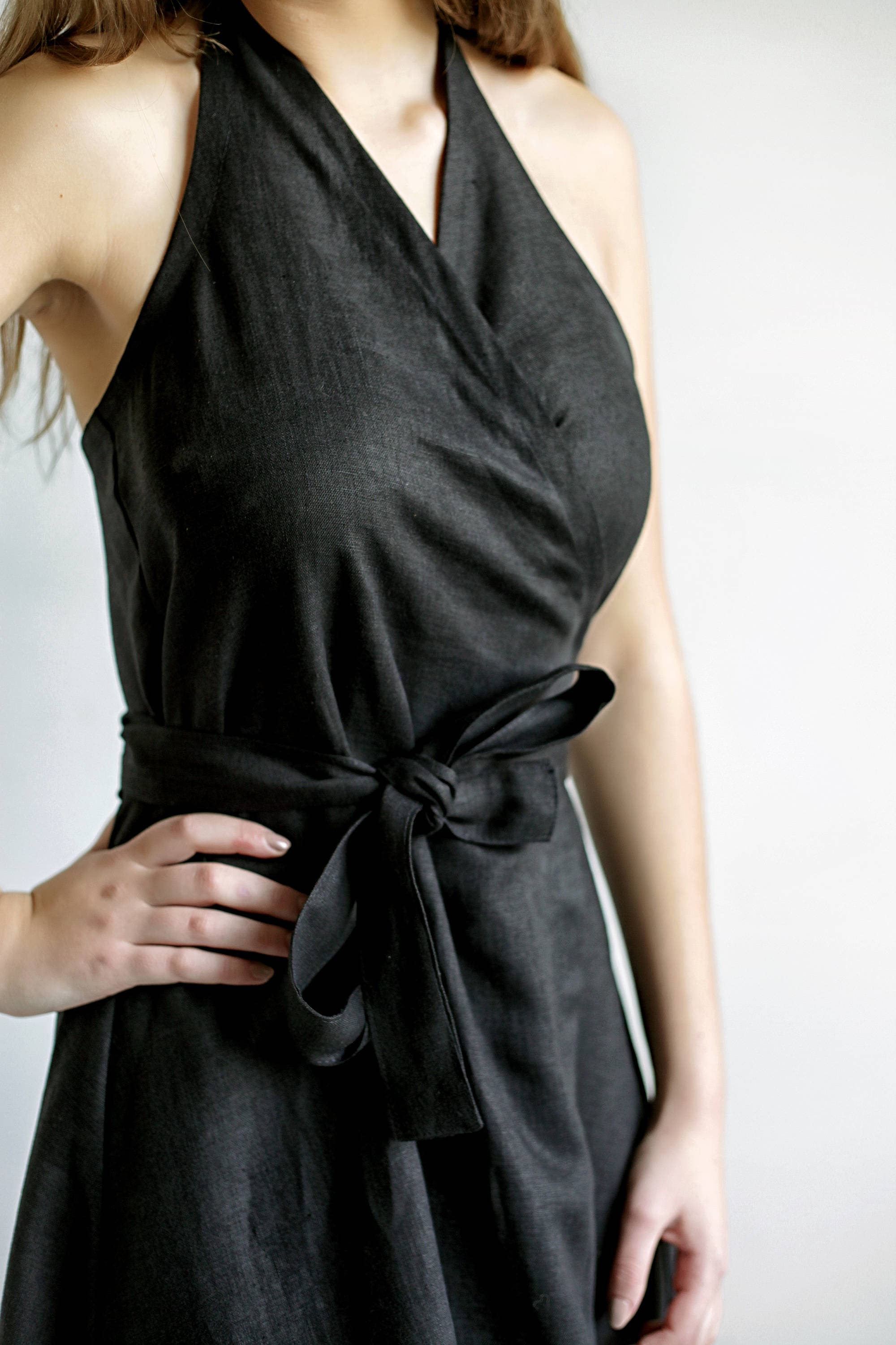 Linen dress HAZEL, Linen Halter dress, Linen wrap dress, Summer Linen dress, Natural Linen dress, Black wrap dress, Halter dress Linen dress HAZEL, Linen Halter dress, Linen wrap dress, Summer Linen dress, Natural Linen dress, Black wrap dress, Halter dress