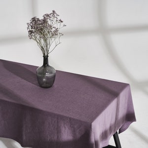 Linen tablecloth with mitered corners, Softened linen table cover, Rectangular, Square tablecloth, Linen tablecloth in various colors, Size