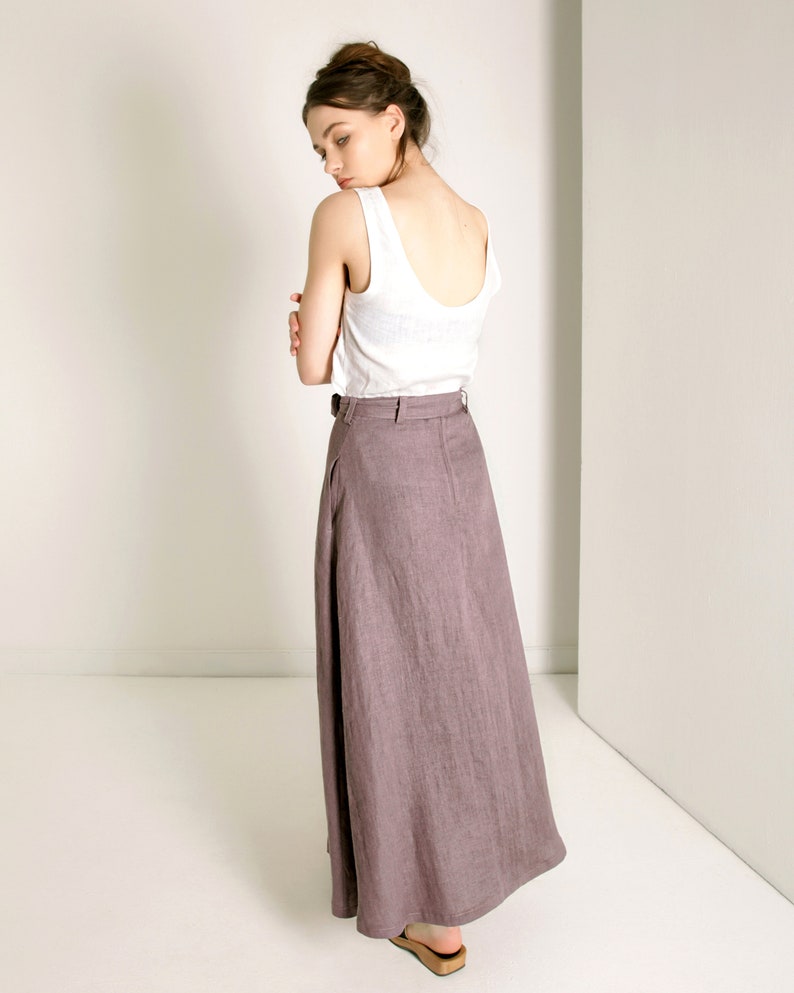 Linen Skirt With Belt ALESSIA Maxi Linen Skirt Linen Skirts Etsy