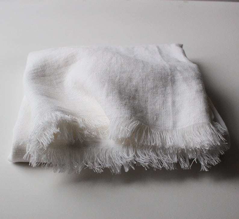 Linen throw blanket, Blankets and throws, Throw blanket, White blanket, White linen throw, Throw blanket boho, White throw blanket image 1