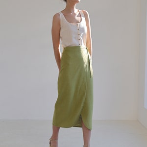 Linen skirt FIONA, Long linen wrap skirt, Maxi linen skirt, Maxi wrap skirt, Linen wrap skirt, Linen maxi skirt, Natural linen skirt image 3