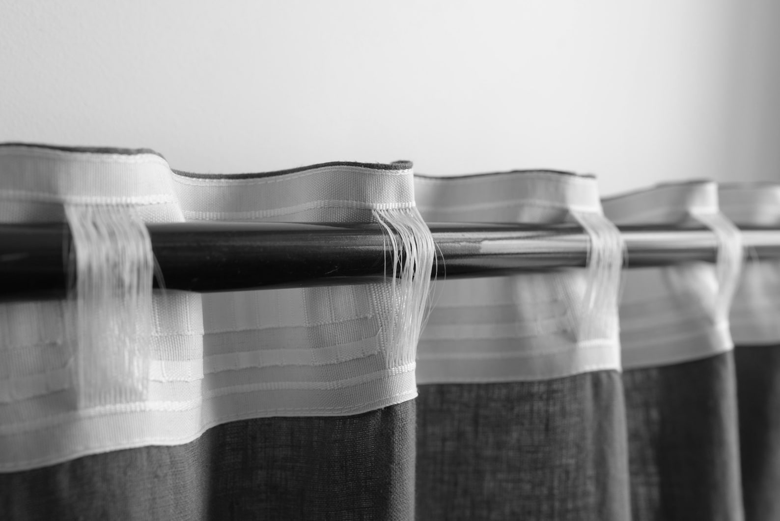 Set of 2 Linen Color Block Curtain Panels, Rod Pocket Curtains