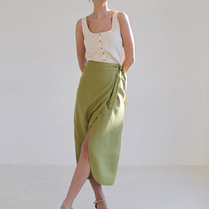 Linen skirt FIONA, Long linen wrap skirt, Maxi linen skirt, Maxi wrap skirt, Linen wrap skirt, Linen maxi skirt, Natural linen skirt image 4
