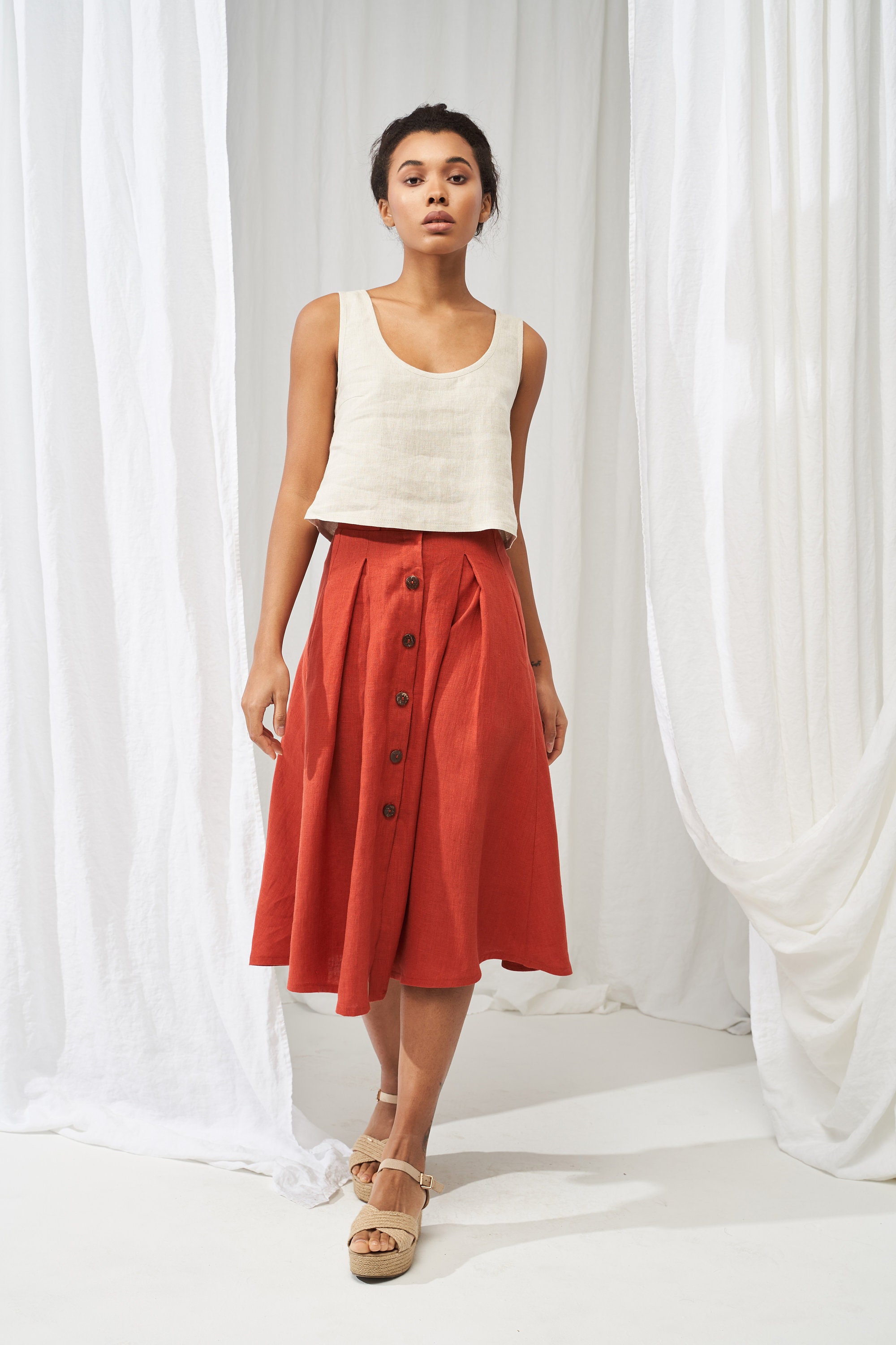 ● I AM MARI ● Neville Linen T-Shirt Blouse Flare Skirt il_fullxfull.2836293491_peb5.jpg