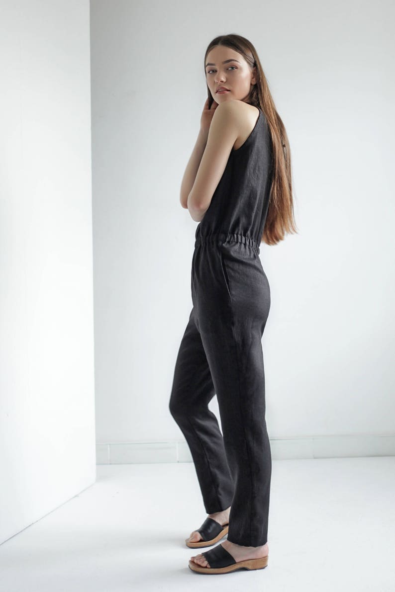 linen jumpsuit etsy