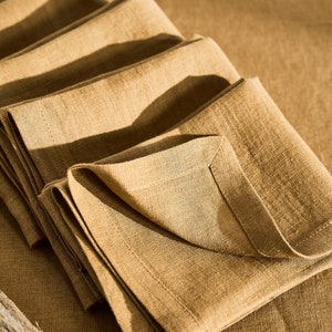 Linen napkins with mitered corners, Set of 4 linen napkins, Custom linen napkins, Cocktail napkins, Dinner napkins, Softened linen napkins image 3
