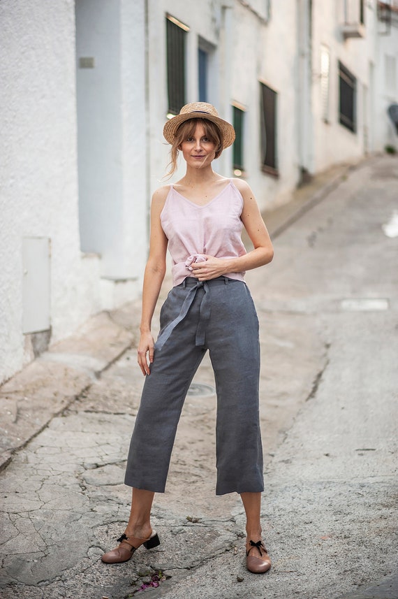 Linen Pants KARTER, Linen Crop Pants, Relaxed Linen Pants, Casual Linen  Pants -  Canada