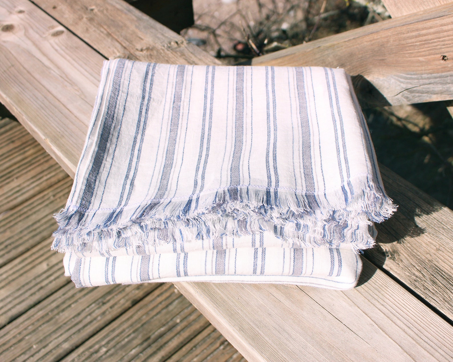 Softened Linen Beach Throw LAGOON Linen Throw Blanket Etsy