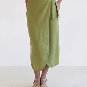 Linen skirt FIONA, Long linen wrap skirt, Maxi linen skirt, Maxi wrap skirt, Linen wrap skirt, Linen maxi skirt, Natural linen skirt imagem 2