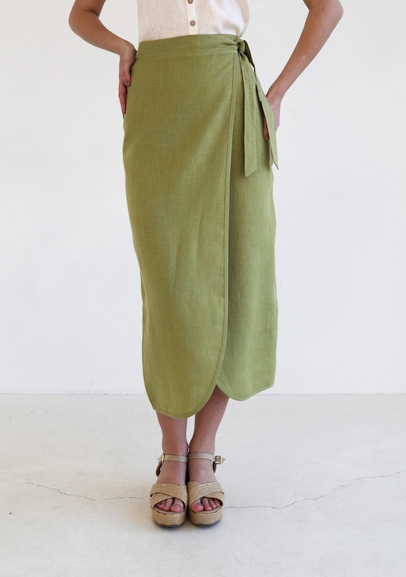 Linen Skirt FIONA, Long Linen Wrap Skirt, Maxi Linen Skirt