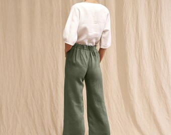 Linen Pants RILEY Linen Crop Pants 