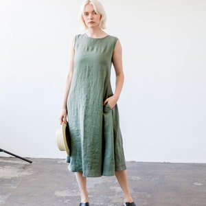 Linen Dress CHLOE Linen Maxi Dress With Belt Long Linen - Etsy