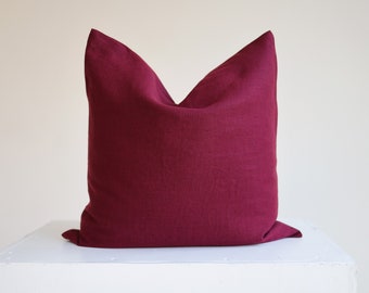 Softened linen pillow cover,  Linen pillow cases available in 27 colors , Linen throw pillow, Natural pillow case, Handmade pillow cover