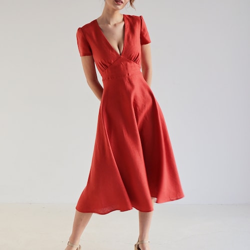 deep v neck fit and flare dress HALTER TOP FIT AND FLARE DRESS BY ASTEE T218 – Bridal Hive