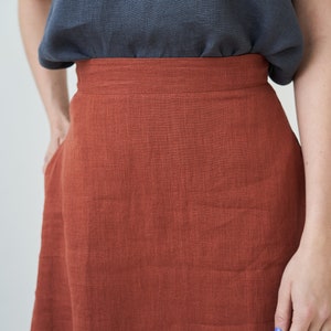 Ankle length linen skirt INDIA, Maxi linen skirt, White linen skirt, Linen skirt with pockets, Linen maxi skirt, Long linen skirt image 4