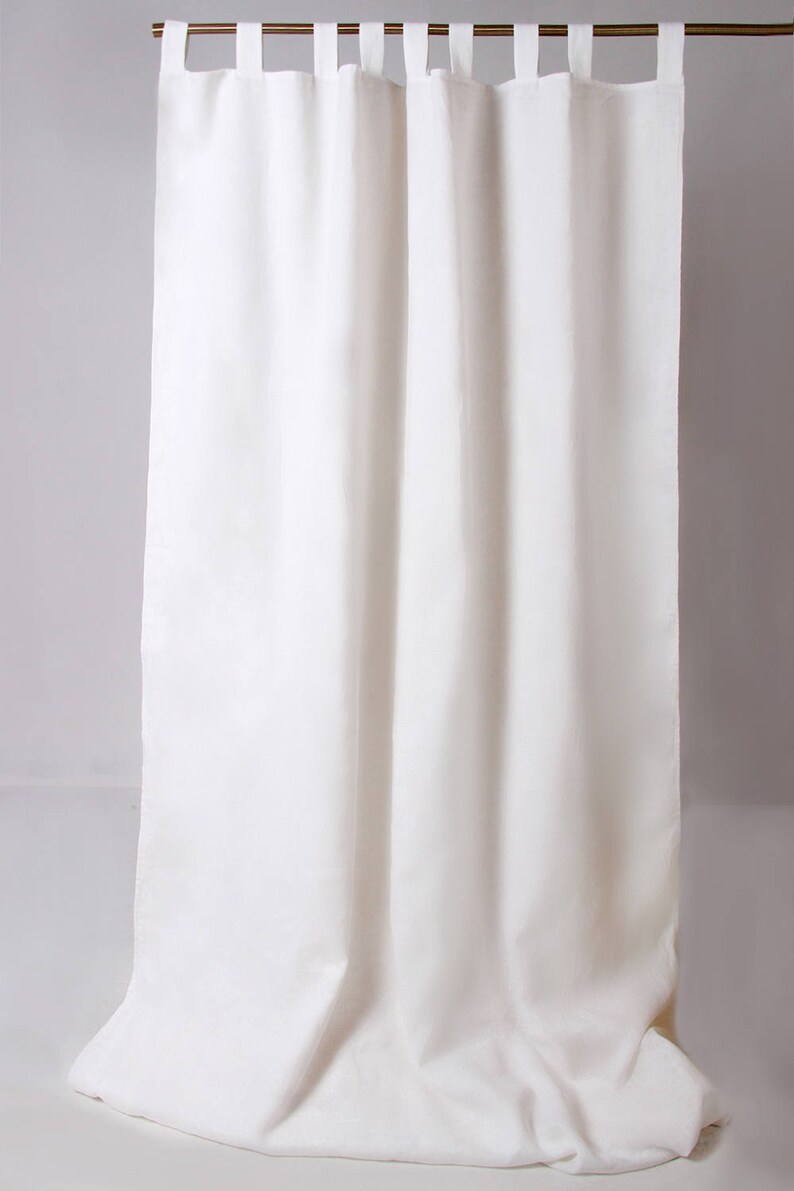 White Linen Curtains Curtain Panel Custom Length Natural Window Panels