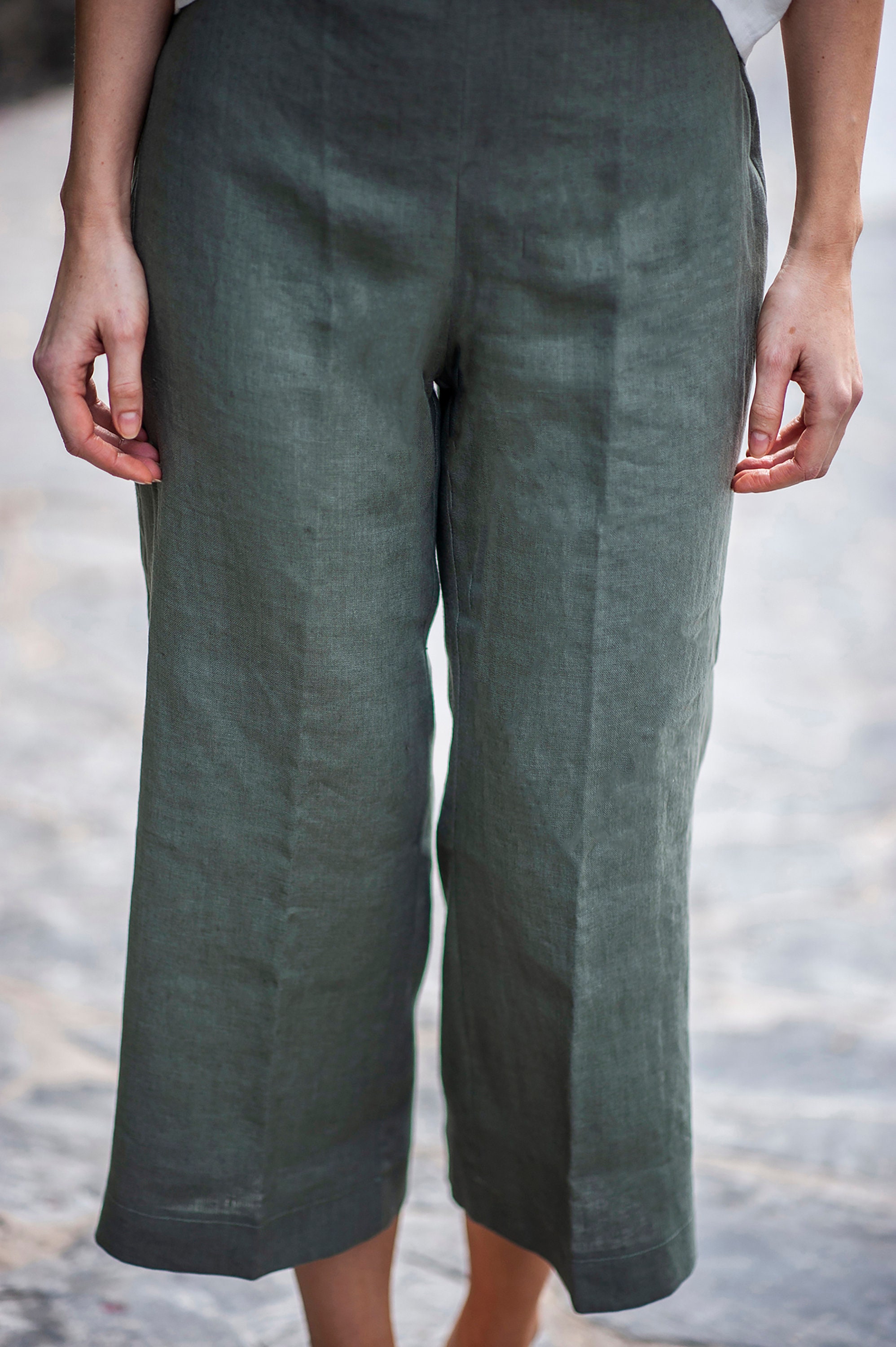 Linen Pants RILEY Linen Crop Pants Summer Linen Pants Etsy Canada