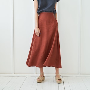 Ankle length linen skirt INDIA, Maxi linen skirt, White linen skirt, Linen skirt with pockets, Linen maxi skirt, Long linen skirt