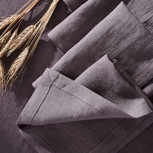 Softened Linen Napkins with Mitered Corners - Set of 4