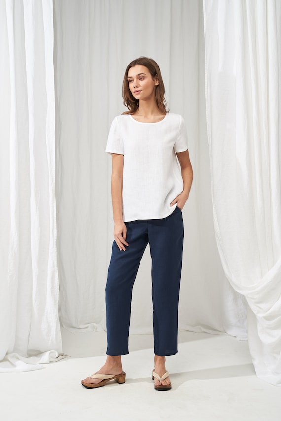 Linen Back Fold Detail Shirt OLIVIA 