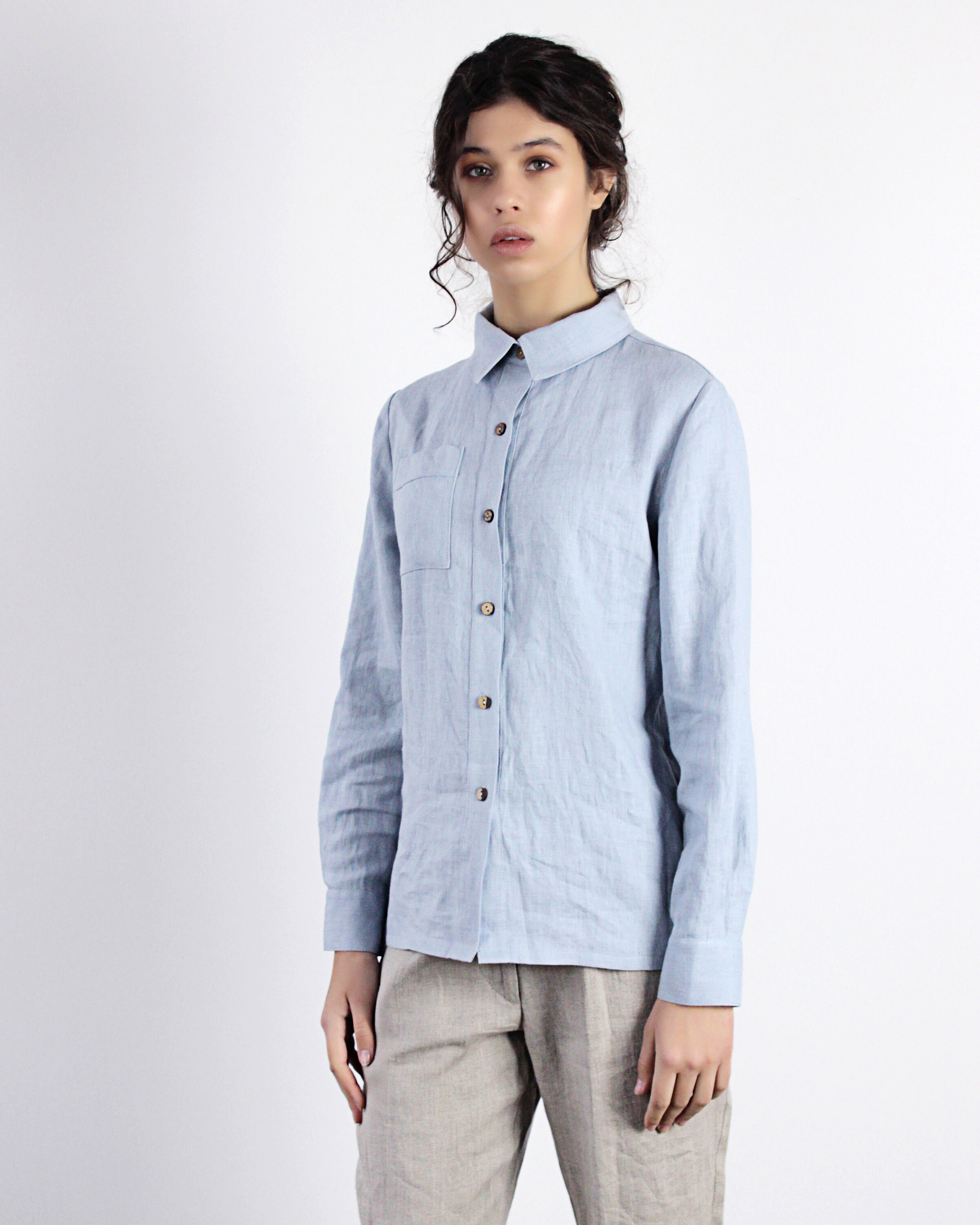 Linen Shirt IRIS Linen Shirts for Women Linen Shirt Long Sleeve