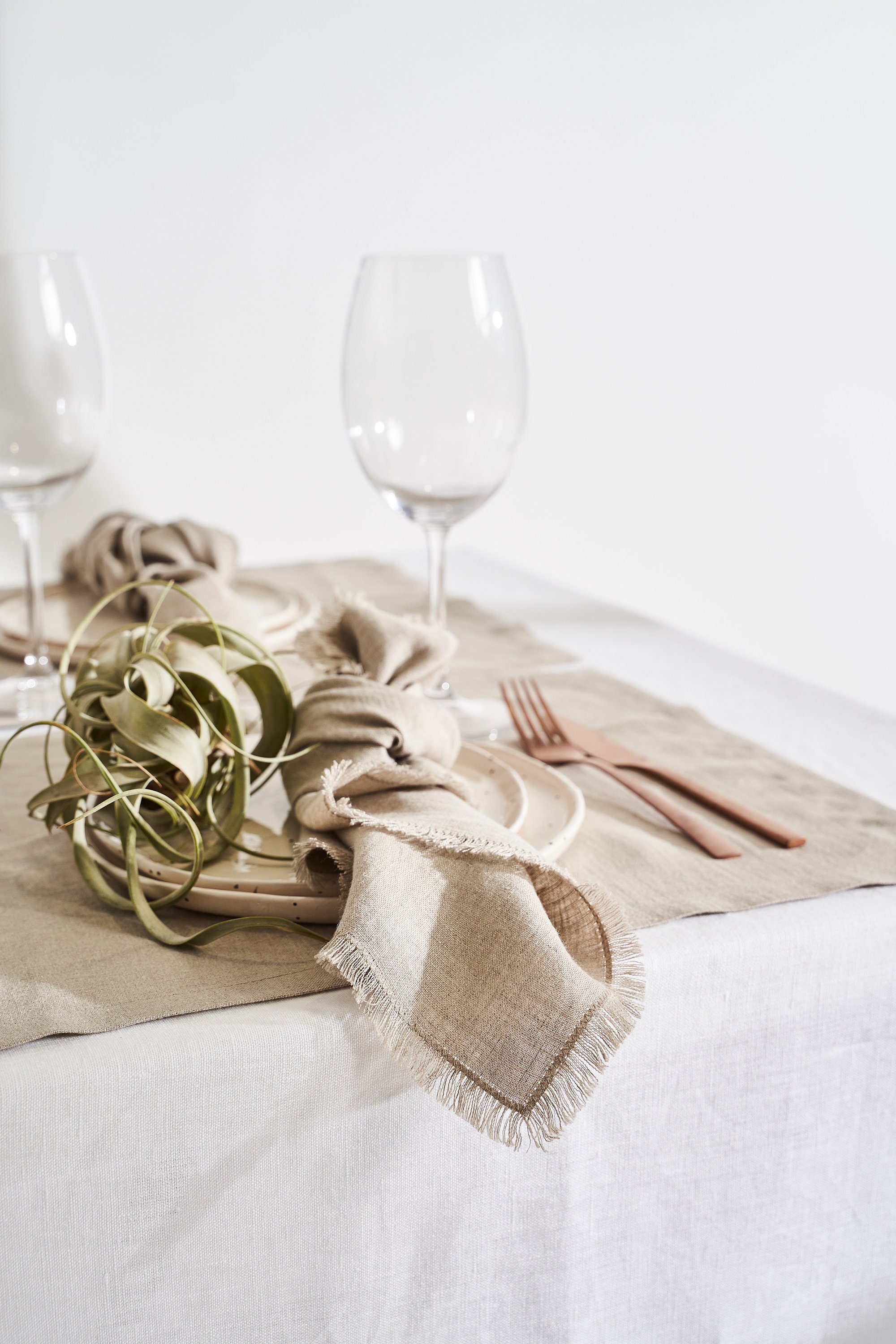 Linen Napkins With Fringe Set of 4 Linen Napkins Custom Etsy