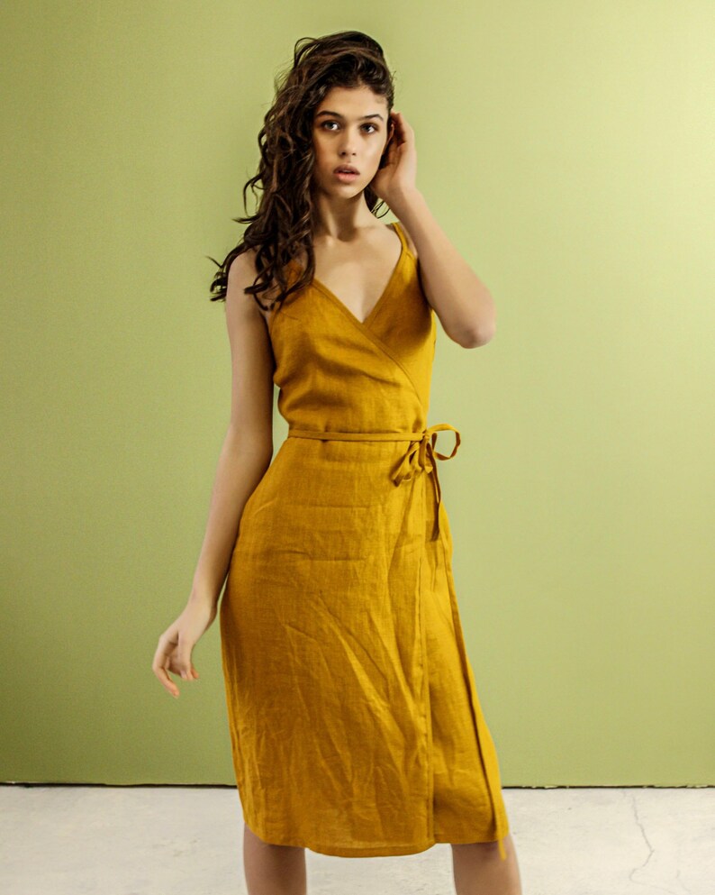 linen spaghetti strap dress