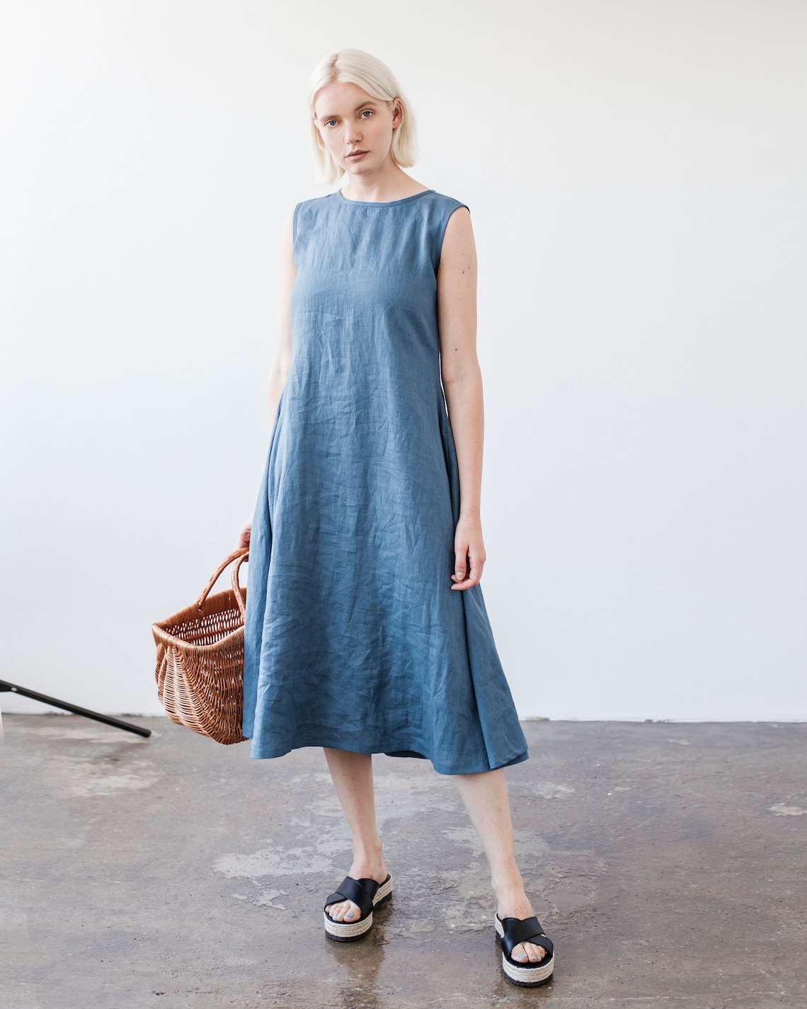 Linen dress CHLOE Linen Maxi Dress with Belt Long Linen | Etsy