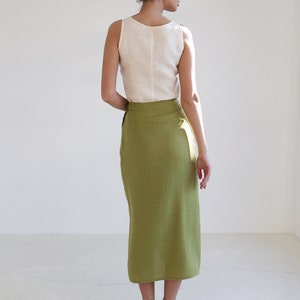 Linen skirt FIONA, Long linen wrap skirt, Maxi linen skirt, Maxi wrap skirt, Linen wrap skirt, Linen maxi skirt, Natural linen skirt image 5