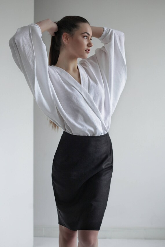 Camicia bianca lino clearance donna