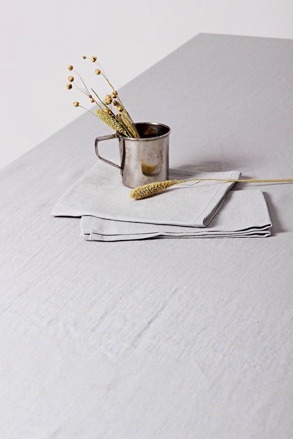 Light Grey Linen Napkins Set of 6 Linen Napkins Custom Linen Etsy