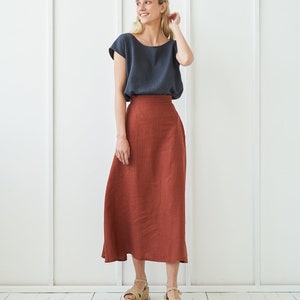 Ankle length linen skirt INDIA, Maxi linen skirt, White linen skirt, Linen skirt with pockets, Linen maxi skirt, Long linen skirt image 3