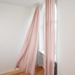 Linen Curtain Panel Set: Semi-Sheer Rod Pocket Curtains