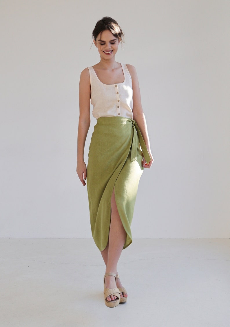 Linen skirt FIONA, Long linen wrap skirt, Maxi linen skirt, Maxi wrap skirt, Linen wrap skirt, Linen maxi skirt, Natural linen skirt imagem 1