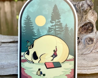 Skull Bouldering Sticker - Rock Climbing