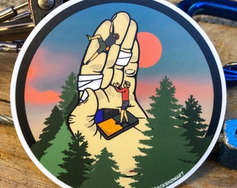 Bouldering Hand Rock Climbing Sticker