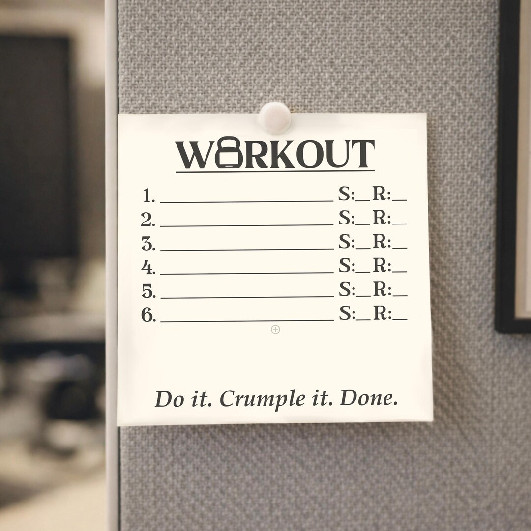 Workout Sticky Notes – 3x3 Fitness Notepad, Desk Workout Planner ...