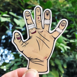 Sticker hand rotsklimmen