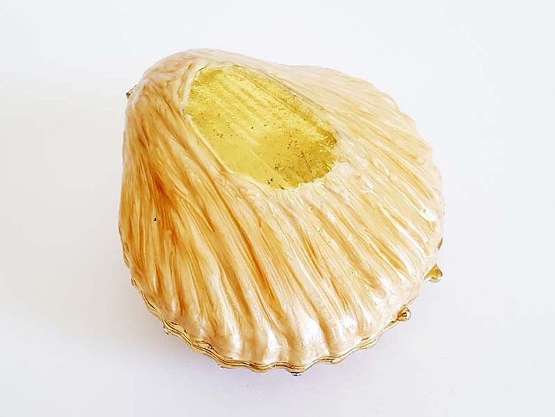 Swarowski Jere Clam Shell Enameled Bejewelled Trinket Jewelry Box