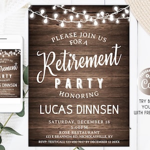 Retirement Party Invitation, Retirement Invitation, Retirement, Instant Download, Printable Retirement Invitation,  Retirement Dinner