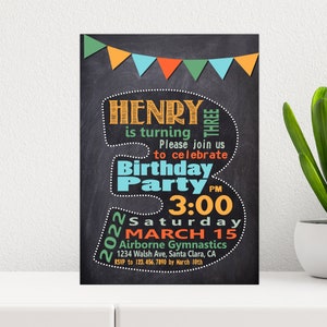 3rd Birthday Invitation boy, Wood, Third BIRTHDAY INVITATION, 3rd birthday invitations boy, Third Birthday invitation
