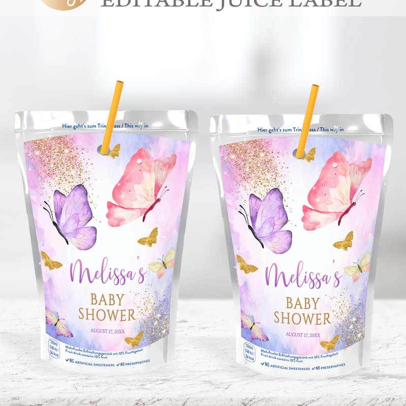 Butterfly Juice Template Etsy