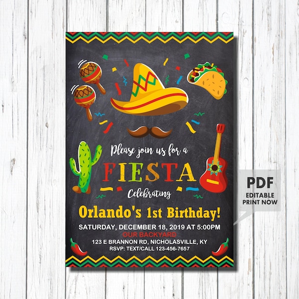 Fiesta Invitation Etsy