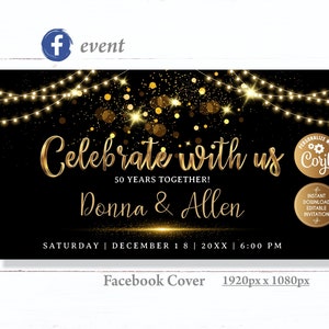 Virtual Golden wedding anniversary Event, Facebook Celebrate with us Event, Electronic 50th Wedding Anniversary Event, Social Event