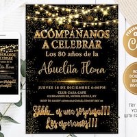 Spanish Birthday Invitation Acompáñanos A Celebrar Invite, Canva