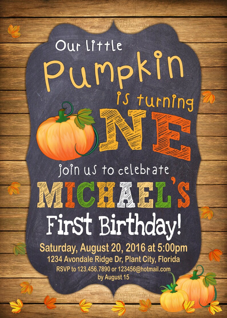 PUMPKIN INVITATION Pumpkin Patch Birthday Invitation Fall Etsy